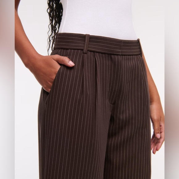 Curve Love A&F Sloane Low Rise Tailored Wide Leg Pant Womens Size 36 Regular - Picture 2 of 7